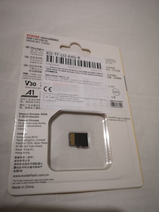 Kodak Micro SDXC UHS-I U3 A1 V30 Card 64 Class 10