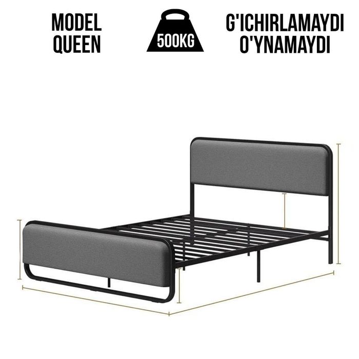 Двуспальная  Кровать Loft krovat темир крават metal kalavat Лофт