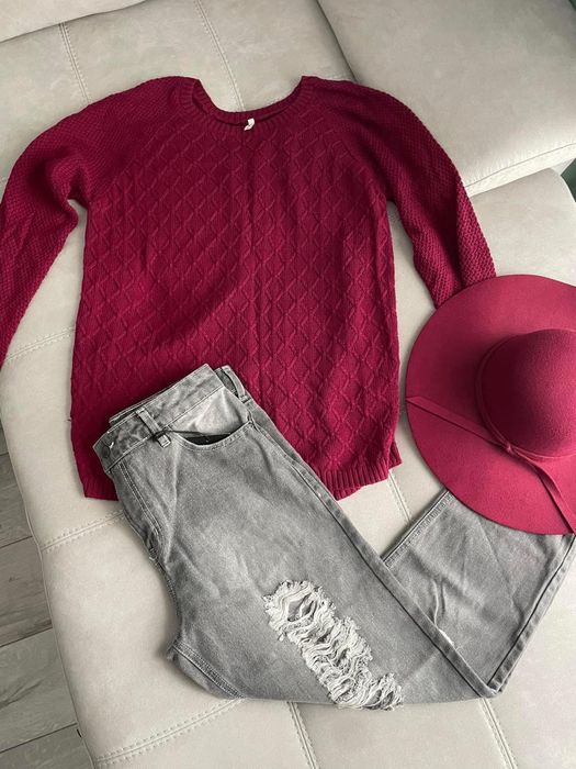 Blugi gri boyfriend rupti