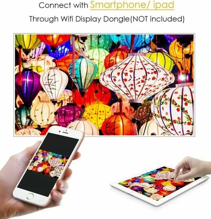 Проектор DBPOWER RD810 до 176" дисплей, 1080P HD проектор