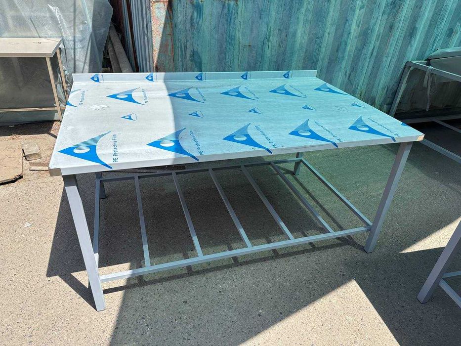 Стол с металлическим каркасом большой заготовочный stol nerj metal