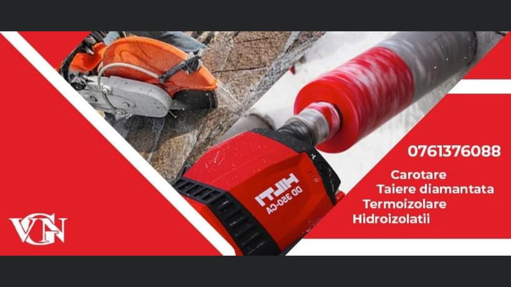 Carotat ,gaura foraje, beton armat, taiat beton