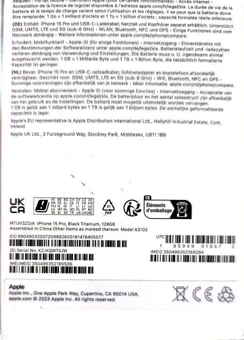 iPhone 15 Pro 128GB Black (Заблочен)