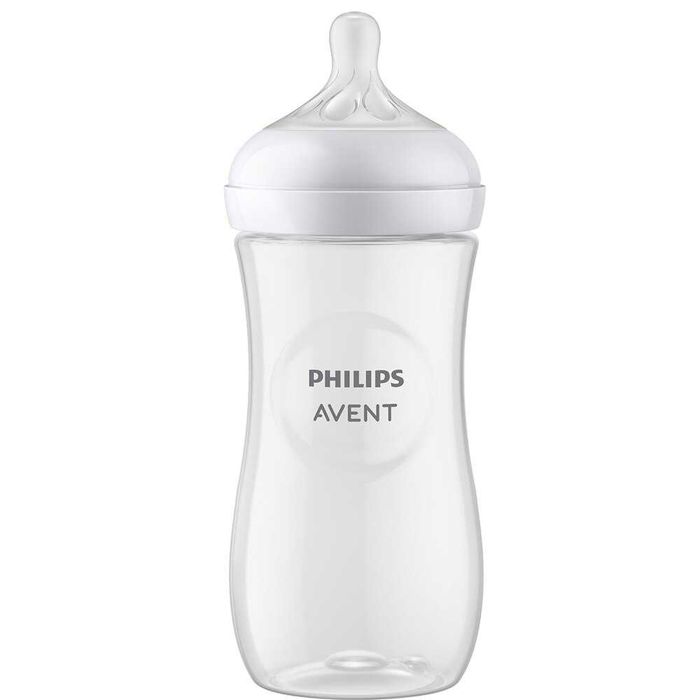 Biberon Philips Avent Natural Response SCY906/01, 330 ml, tetina care functioneaza ca sanul mamei,cu debit 4,tetina fara scurgeri,+6 luni,fara BPA,etc