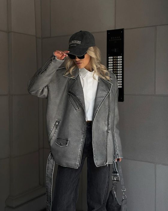 Стильная теплая оверсайз косуха