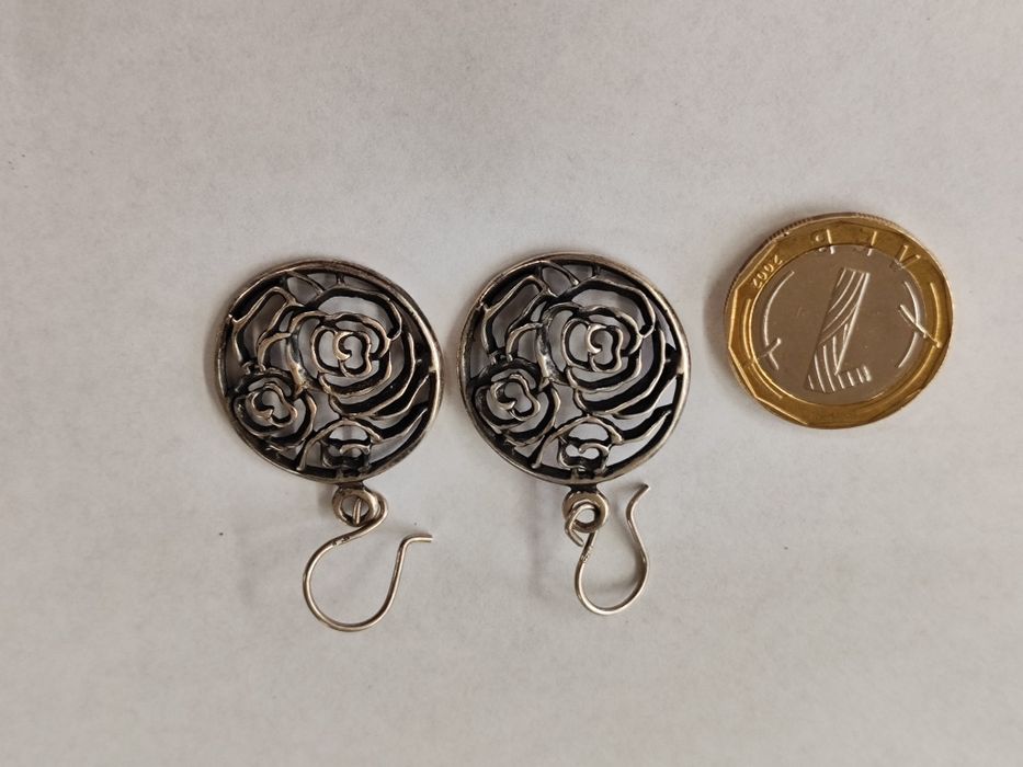 Сребърни обеци с рози