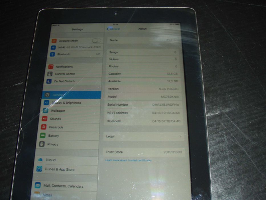 Ipad 2 Wifi 16 Gb A1395 functionala touch fisurat, fara cont, fara pin