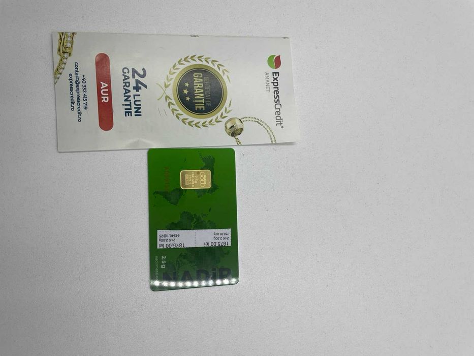 Lingou aur 24K 2.5gr (AG25 Belvedere B.44340)-Garantie 2 Ani!