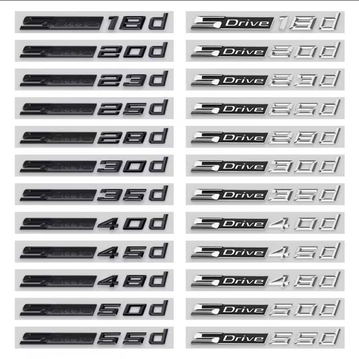 Embleme BMW Sdrive 18d 20d 25d 30d 35d 40d 18i 20i 25i 30i 35i 40i 45i