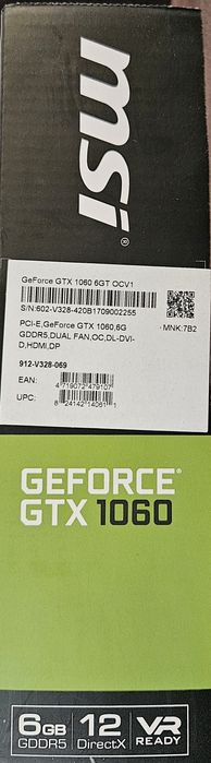 MSI GeForce GTX 1060 6gb OC