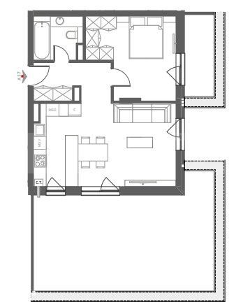 Penthouse de 2 camere, finisat, terasa, garaj, zona Somesului