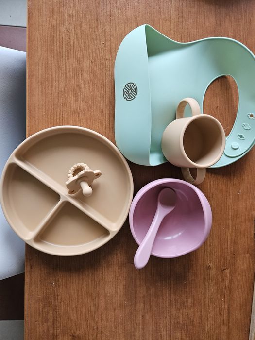 Set de hranire bebelusi - pentru diversificare - din cauciuc organic