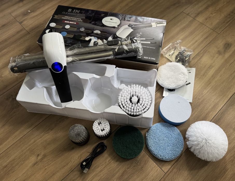 Perie Electrica Detailing /8 Capete/Maner Extensibil-Display -Nou-