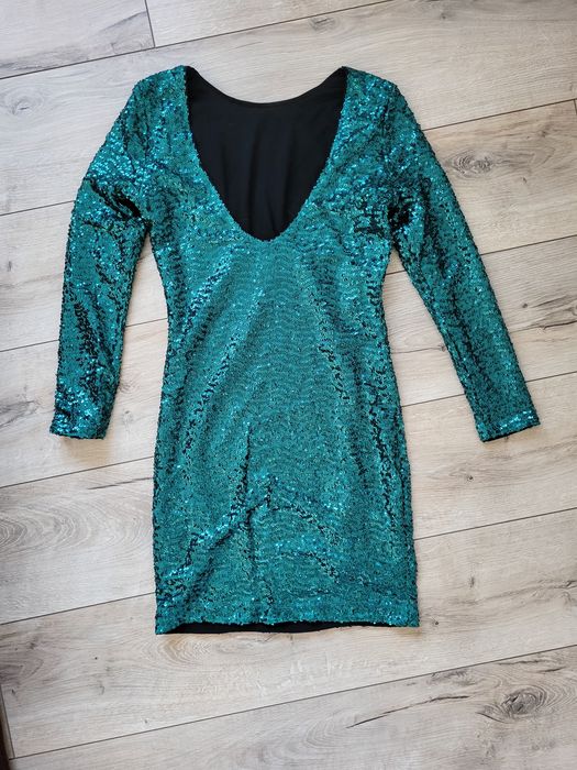 Rochie turcoaz cu paiete