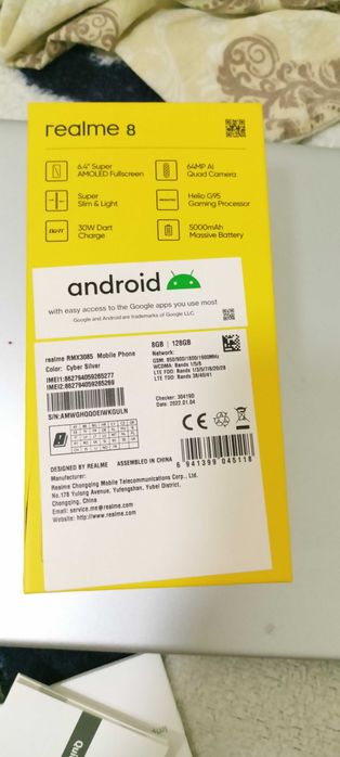 Realme 8 8/128 серебрянный