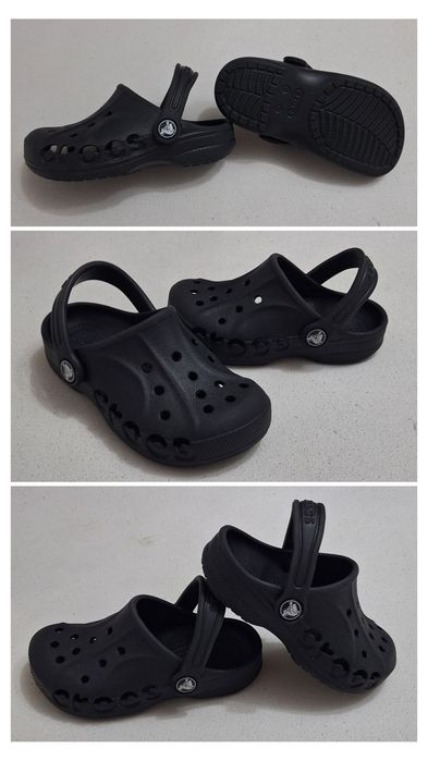 Saboți CROCS Kids Baya Clog C10, sandale papuci flip-flop negre, Nr. 27-28 EU (17 cm) unisex