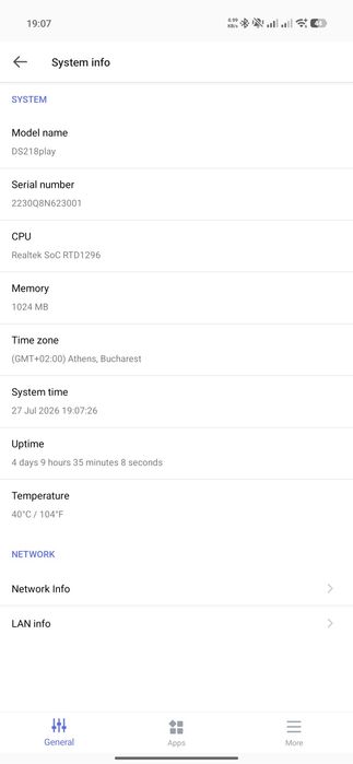 Vând Synology ds218play plus 4tb stocare