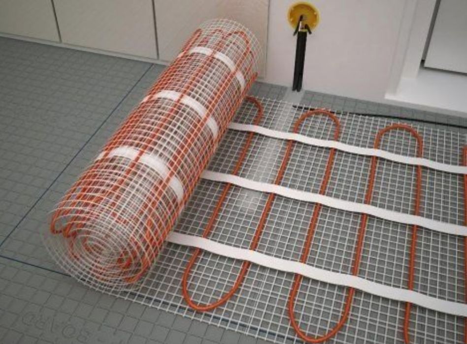 Электрический теплый пол мат проводного типа 22000