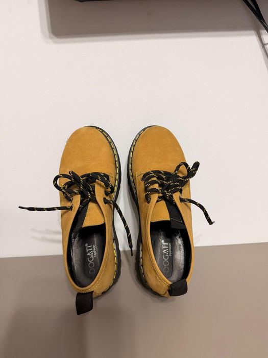 Mocasini/loafers galben mustar piele intoarsa