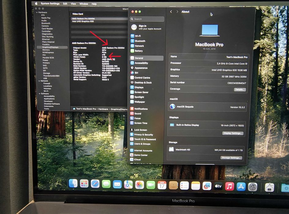 MacBook Pro 16 инча, 2019 i9 AMD Radeon Pro, 32GB DDR4, 1TB SSD, Gray