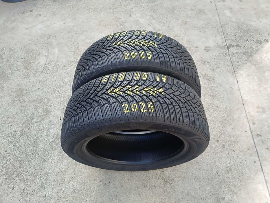 Doua anvelope iarna 215 55 17 bridgestone blizzak 6 cu 7,5 mm dot 2025