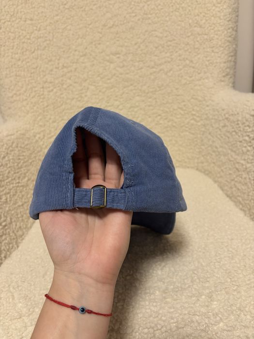 Шапка с козирка син/зелен джинс