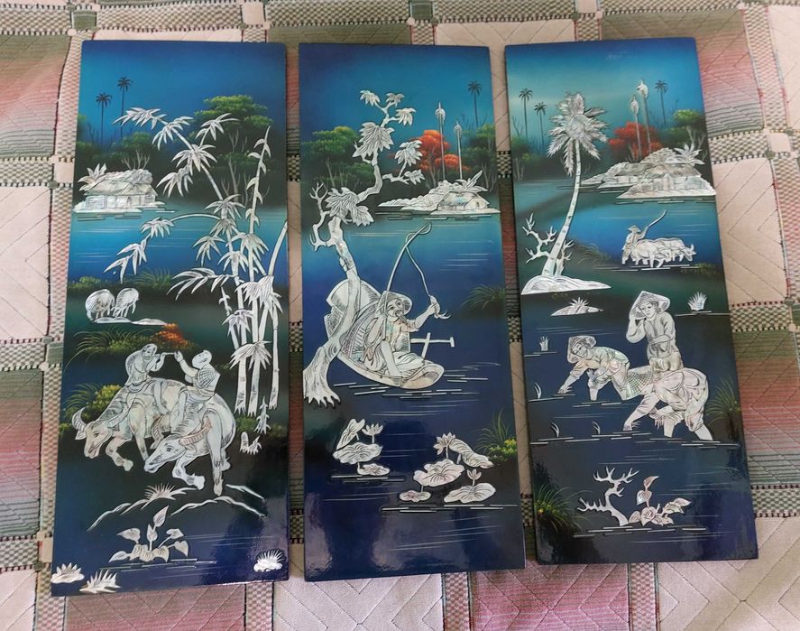 Панно настенное Вьетнам. Картина. Дерево лак перламутр