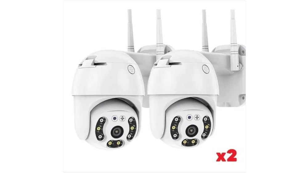 Комплект външни безжични камери icsee 2 броя WIFI IP FULL HD камери FULLHD, 8.0MP 3.6MM