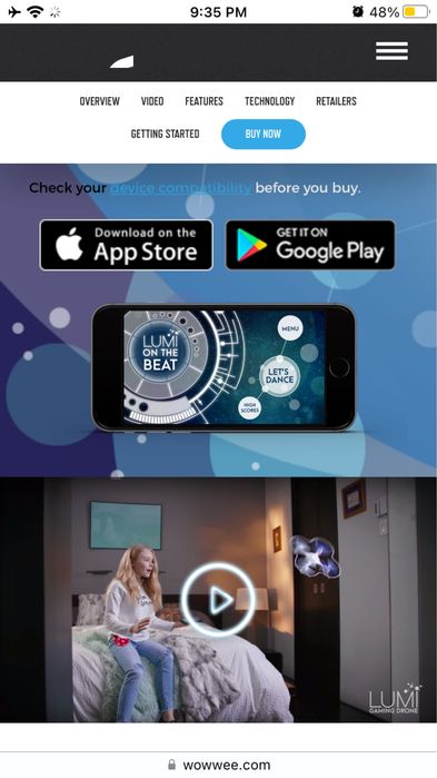 Квадрокоптер дрон игровой детский WowWee Lumi