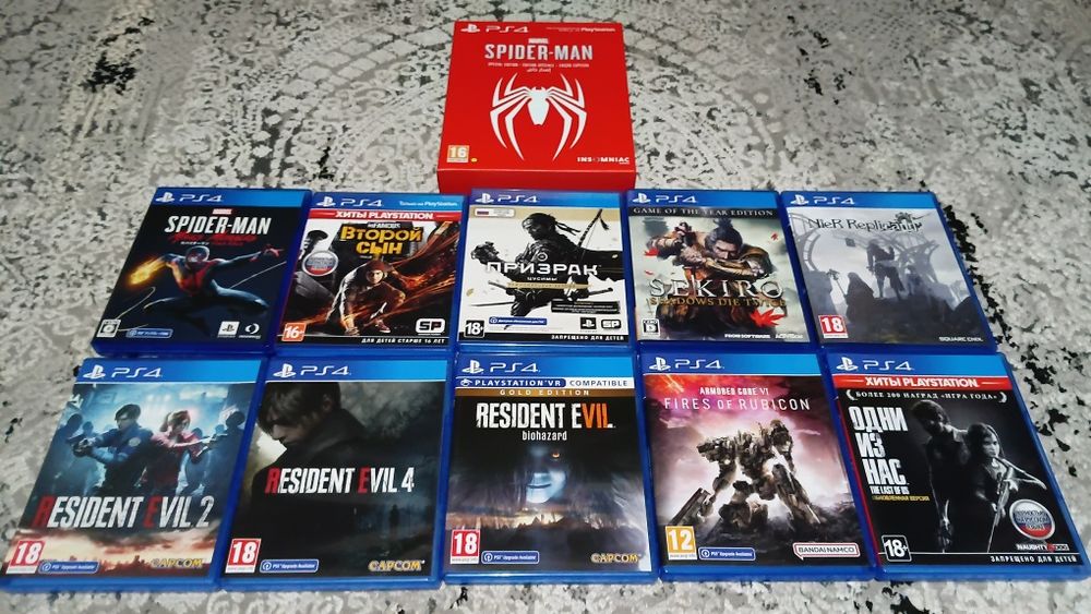 PS4 игры — Resident Evil, Spider-Man, Sekiro, Ghost of Tsushima и др.
