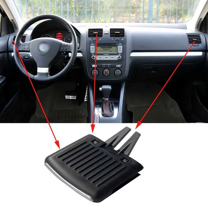 Clemă buton grilă reglaj ventilatie AC VW Golf 5 GTI Jetta A5 MK5