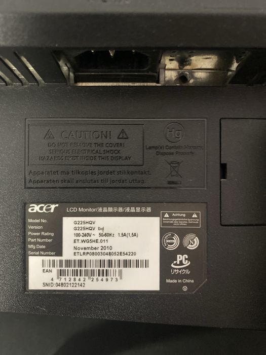 Vând monitor gaming acer G225HQV