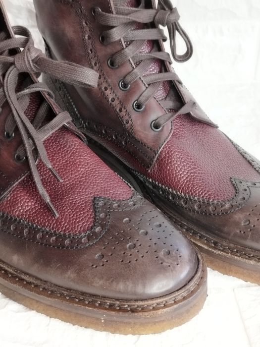 Rolando Sturlini Brogue, италиански ръчно изработени обувки, боти.кожа