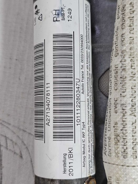 Airbag cortină dreapta Mini Cooper SD / One / Hatch R56 2006-2013 2011 2.0 SD 135kW Cod OEM: 6004435700H, 72127134078, 7134078 (5G3)