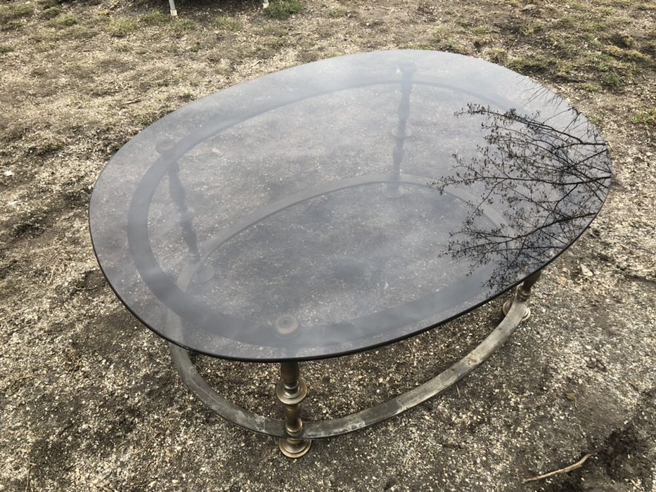 Masa de living masiva fier + sticla 50kg