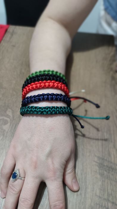 Brățări împletite manual din șnur satinat 3 buc/set