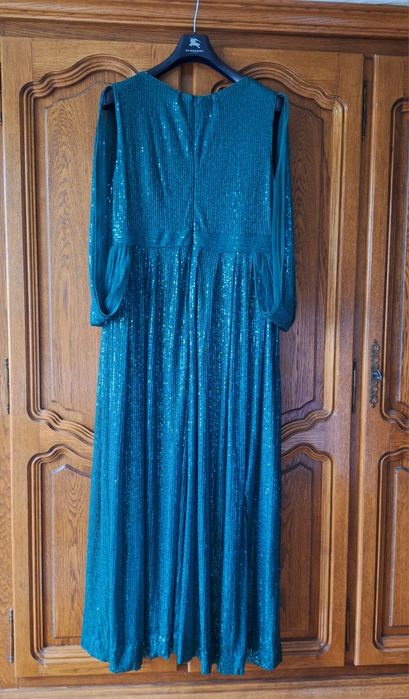 Rochie de ocazie verde smarald 46 (XL)