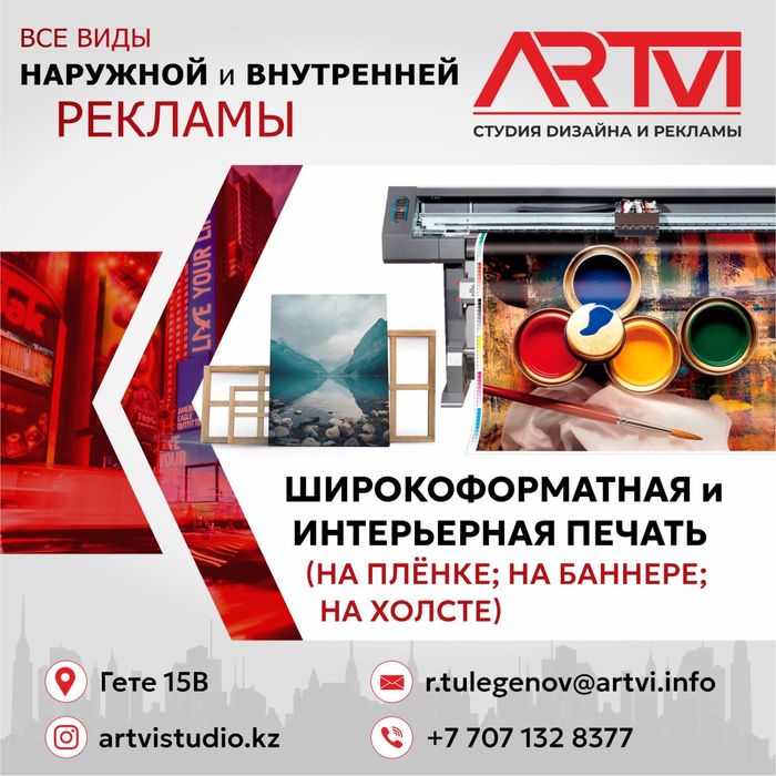 Широкоформатная печать баннера ,пленки, холсты,вывески