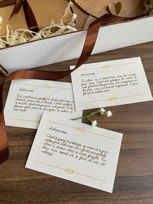 Set cadou romantic cu bijuterie și mesaje de dragoste pentru femei, în cutie elegantă