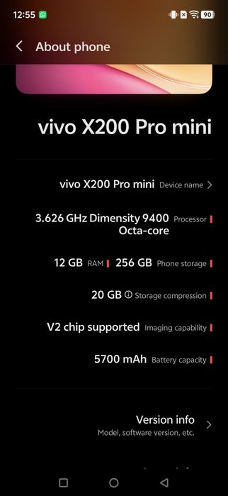 Vivo X200 Pro Mini – 12/256GB | Dimensity 9400 | ZEISS | 5700mAh + 6 Кейса & 3 Протектора