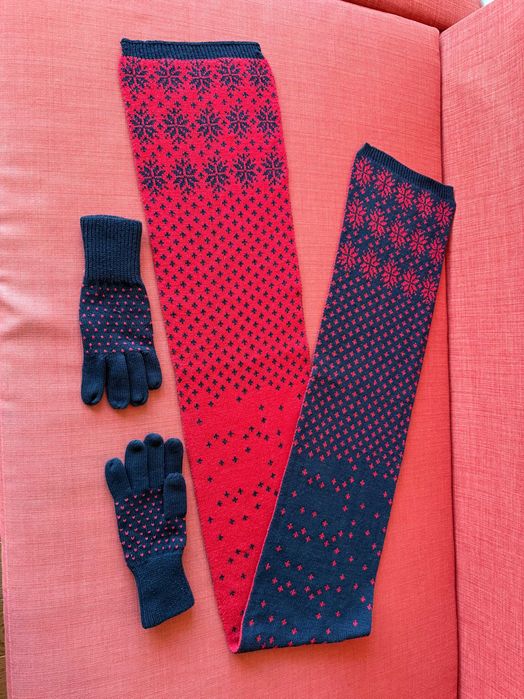 Комплект зимен шал и ръкавици