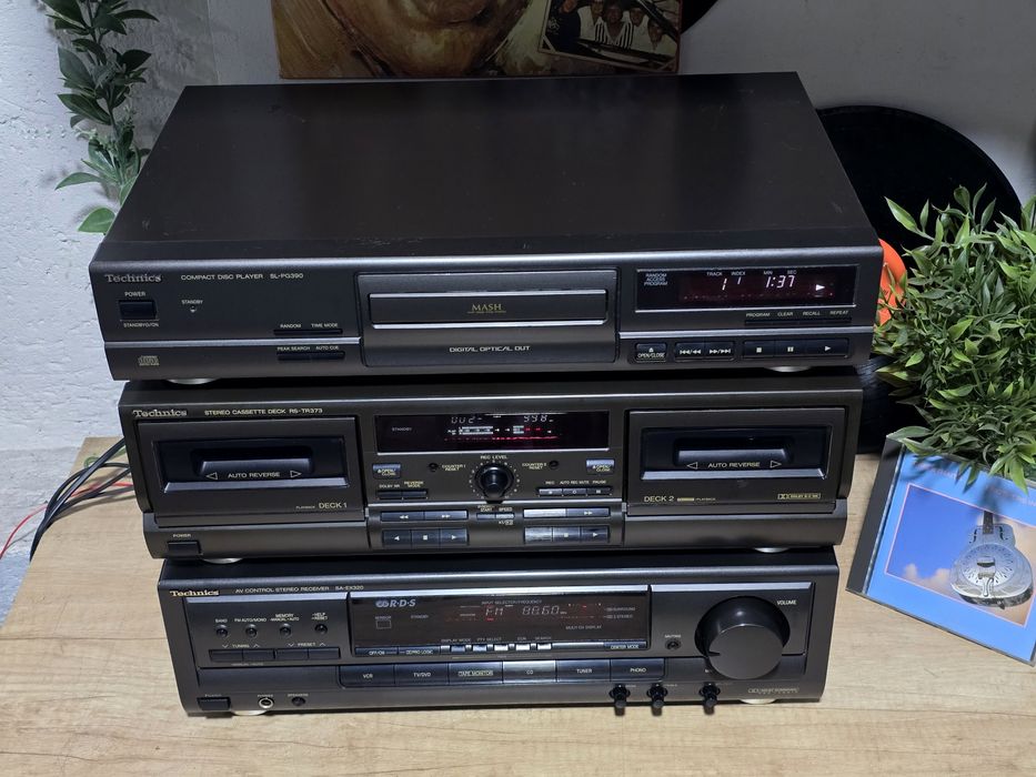 Linie audio TECHNICS,receiver sa-ex320, cd player sl-pg390, deck dublu