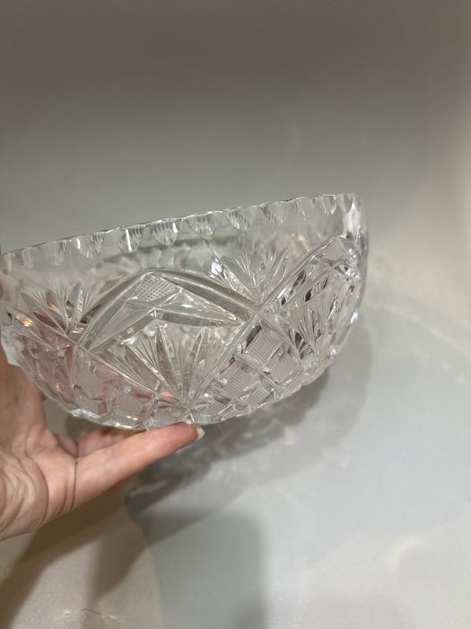 Хрустальная салатница, винтаж