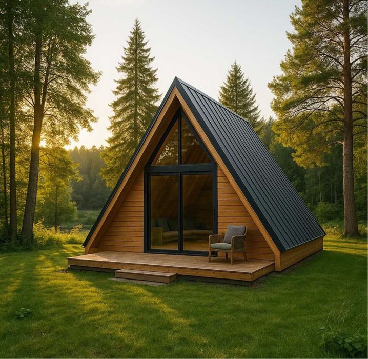 Cabane tip Aframe la cheie accept variante auto