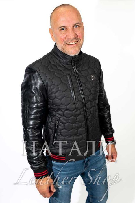 Мъжки кожен бомбър Тино