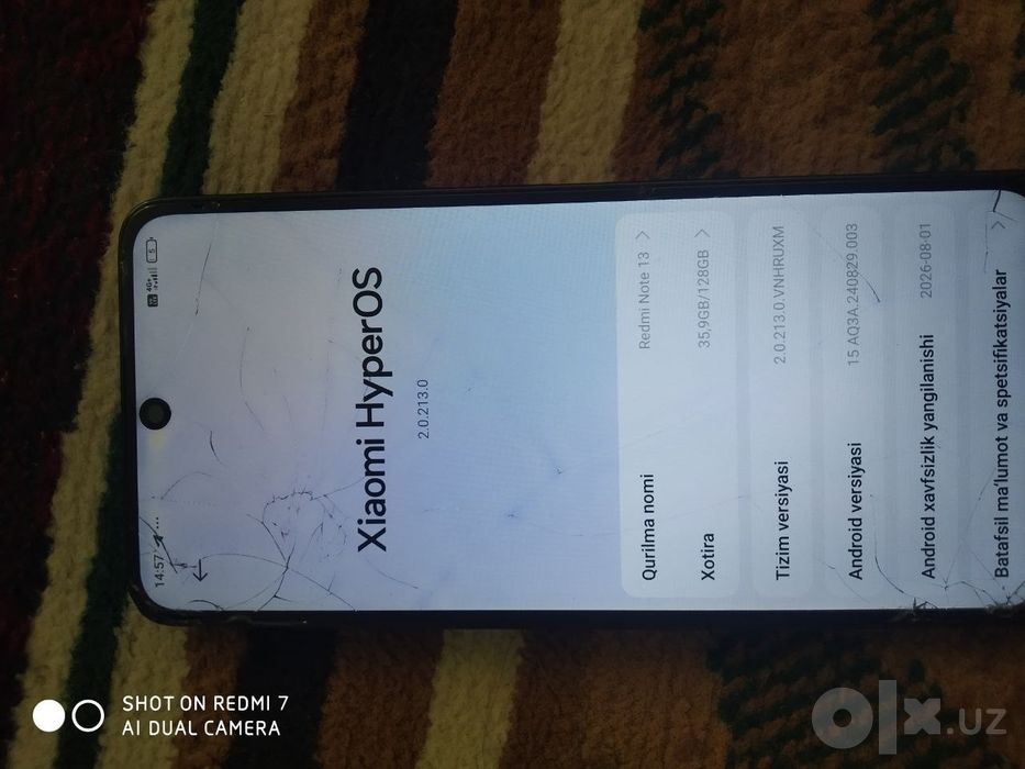 Redmi note 13 shishasi singan