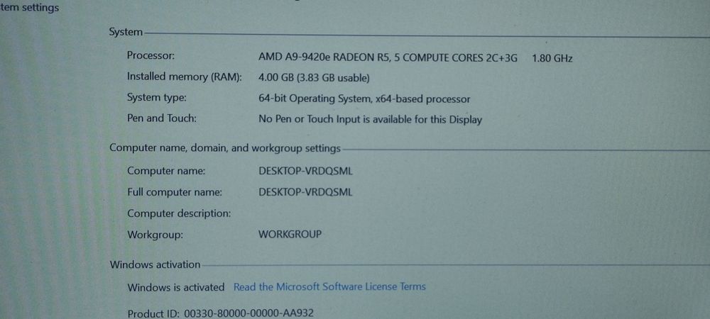 Placa de baza Lenovo Ideapad Slim 1-14AST - Amd A9-9420e