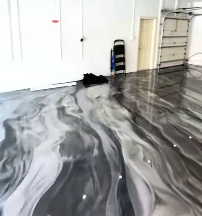 Эпоксидные полы с разводами