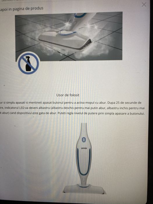Vand Mop cu abur,Gorenje nou