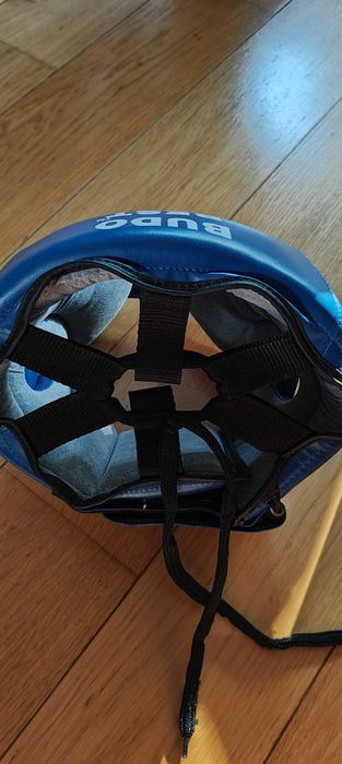 Casca protectie cap, arte martiale / box, copii, Albastru, S, Piele naturala.